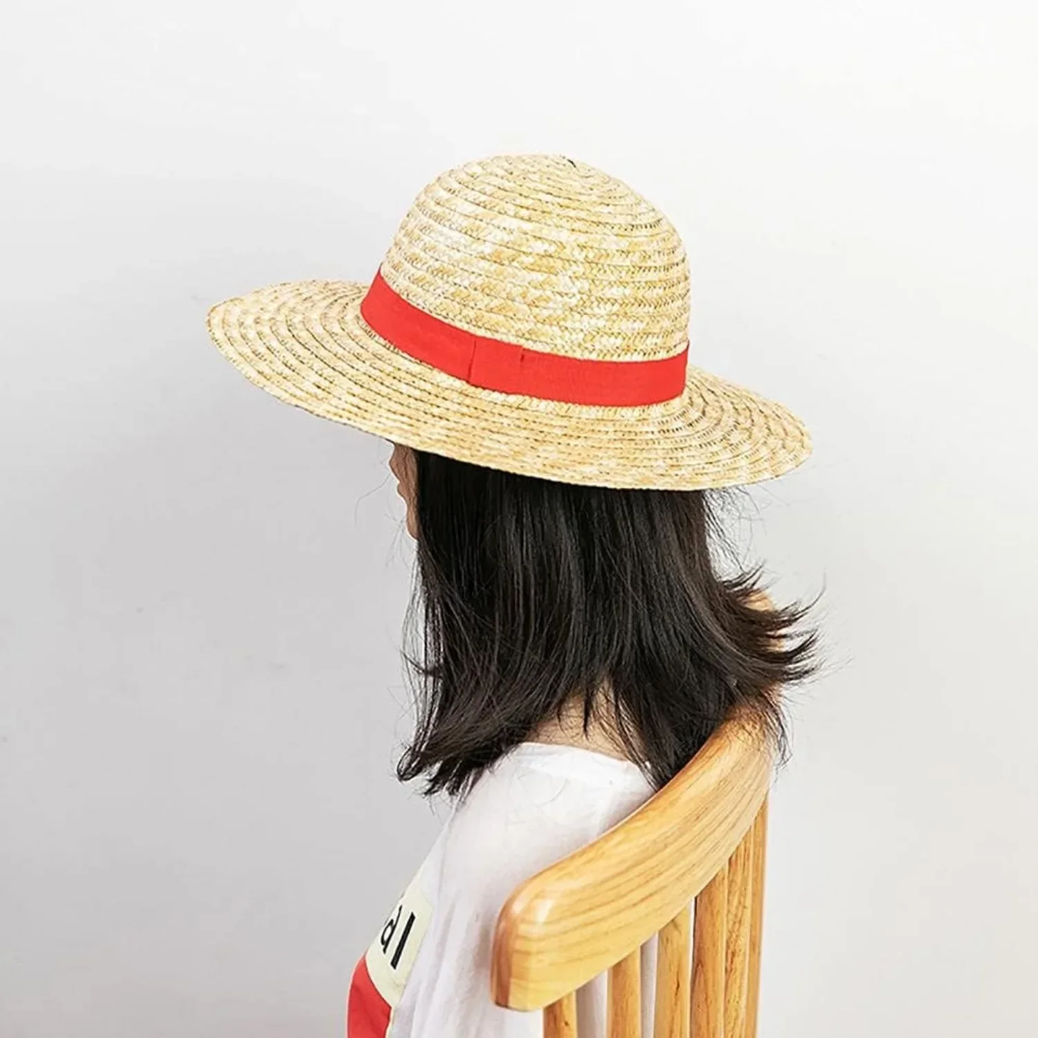 Straw Hat for Men Women, Multifunctional Luffy Cosplay with String Sun Beach Party Travel Performance Costume Straw Hat thumbnail 3