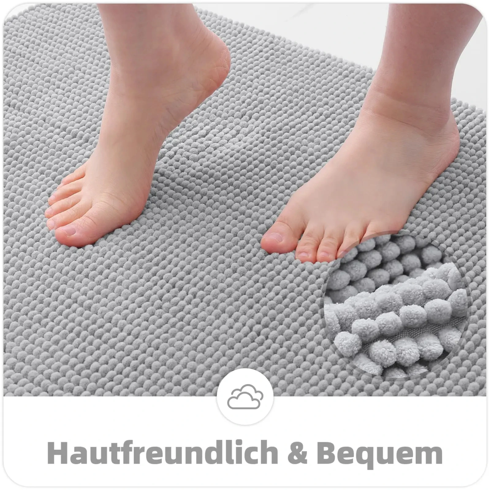 Olanly Chenille Bathroom Mats Ultra Soft Absorbent Bath Non-slip Rugs Washable Shower Mats Thick Plush Microfiber Floor Carpets thumbnail 4