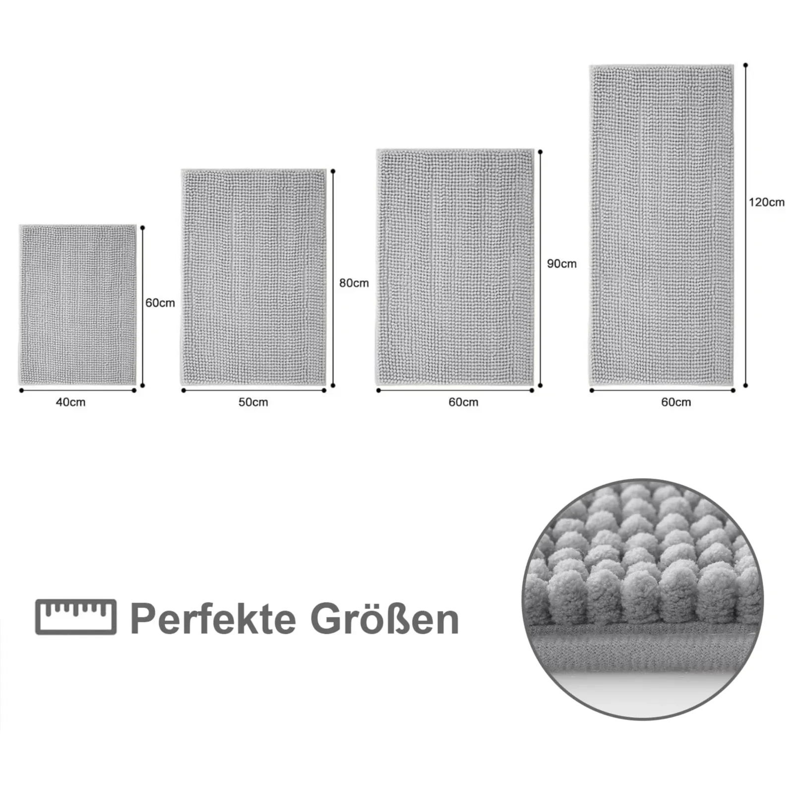 Olanly Chenille Bathroom Mats Ultra Soft Absorbent Bath Non-slip Rugs Washable Shower Mats Thick Plush Microfiber Floor Carpets thumbnail 3