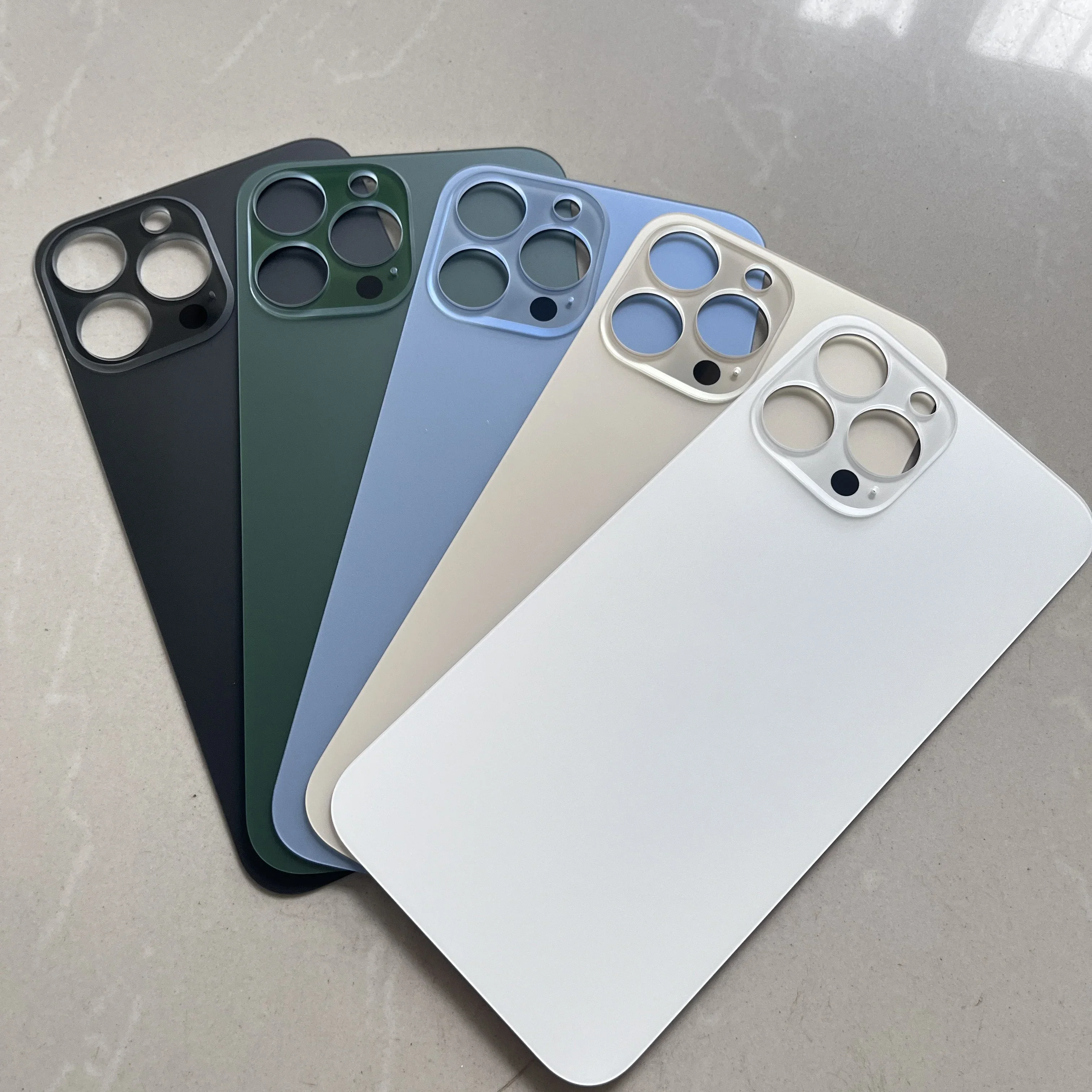 10PCS 2 in 1 Big Hole Rear Battery Back Door Glass For iPhone 13 Pro Max Back Cover Glass for iPhone 13 Replacement Part thumbnail 3