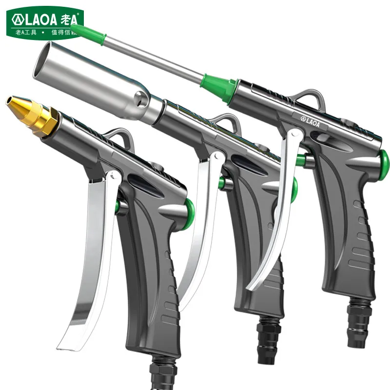 LAOA Aluminum Alloy Pneumatic Blow Gun High Pressure Dust Blower Nozzle Cleaning Tool for Compressor Portable Cleaning Supplies thumbnail 5
