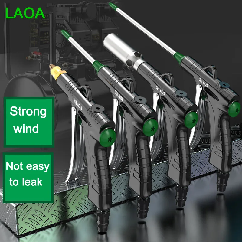 LAOA Aluminum Alloy Pneumatic Blow Gun High Pressure Dust Blower Nozzle Cleaning Tool for Compressor Portable Cleaning Supplies thumbnail 4