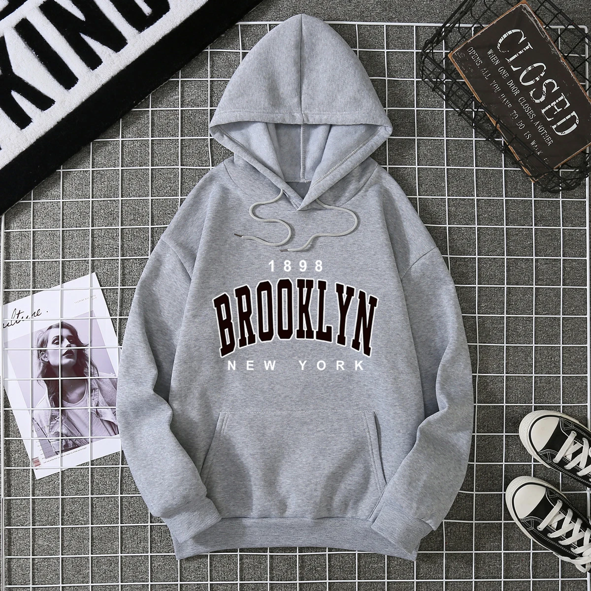 2025 Winter New Women's Hoodie High Street Unisex style Double Pockets Sweatshirts Outerwear Plus-Size Women's Clothing CYXX227 thumbnail 3