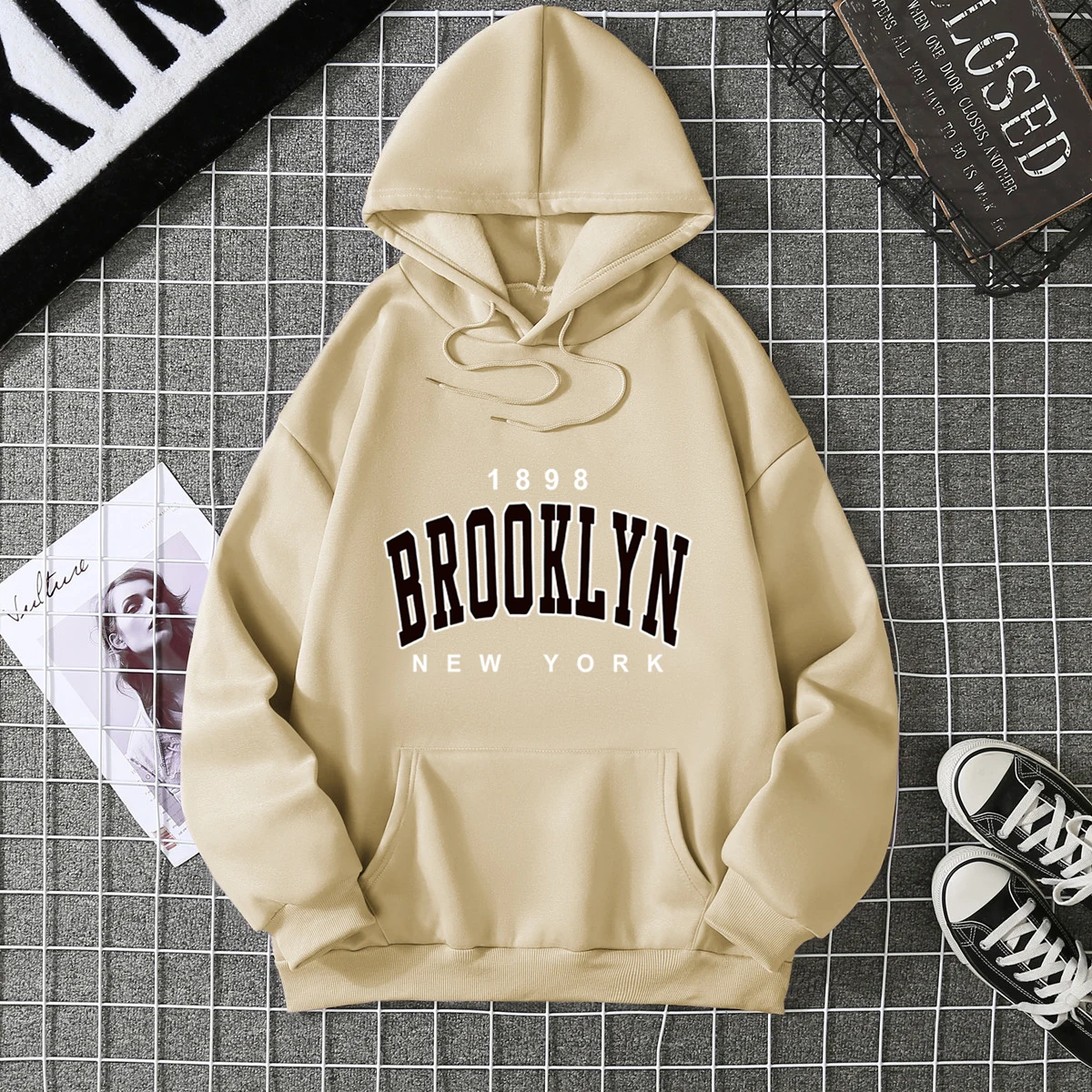 2025 Winter New Women's Hoodie High Street Unisex style Double Pockets Sweatshirts Outerwear Plus-Size Women's Clothing CYXX227 thumbnail 6