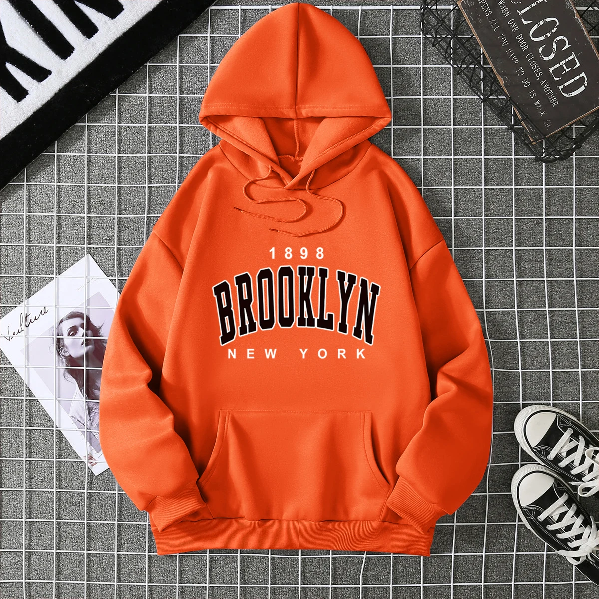 2025 Winter New Women's Hoodie High Street Unisex style Double Pockets Sweatshirts Outerwear Plus-Size Women's Clothing CYXX227 thumbnail 5