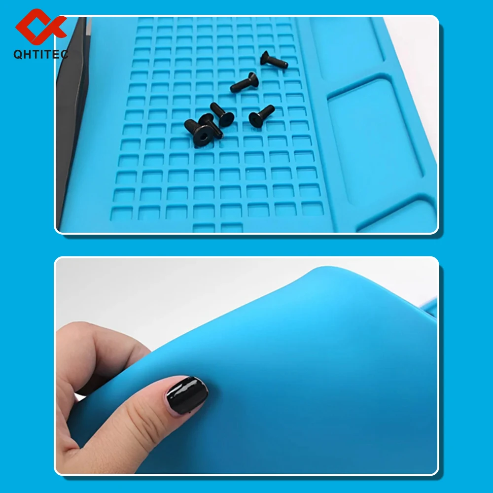 JCD Soldering Mat ESD Antistatic Heat Resistant Insulation Working Silicone Pad Soldering Electronic Equipment Repair Pad thumbnail 3