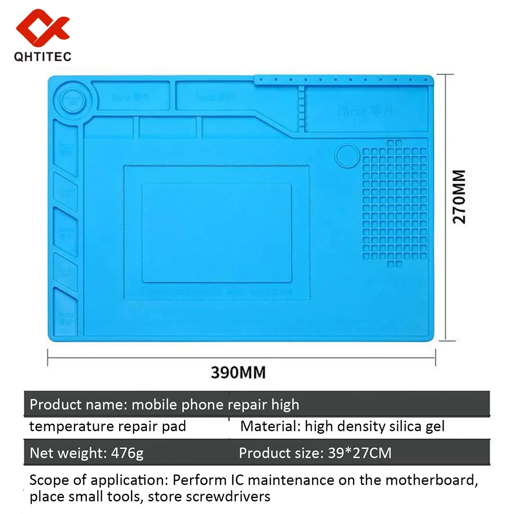 JCD Soldering Mat ESD Antistatic Heat Resistant Insulation Working Silicone Pad Soldering Electronic Equipment Repair Pad thumbnail 4