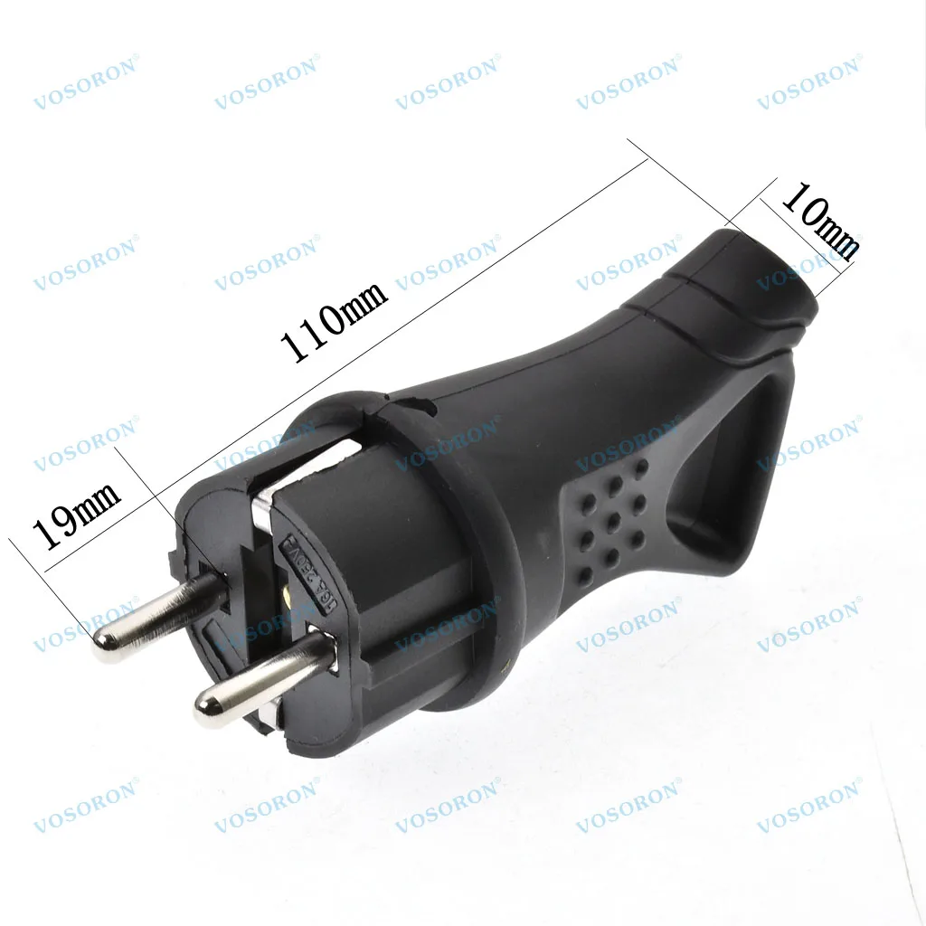 EU Rubber Waterproof Socket Plug Electrical Grounded European Connector With Cover IP44 For DIY Power Cable Cord 16A 250V ﻿﻿ thumbnail 5