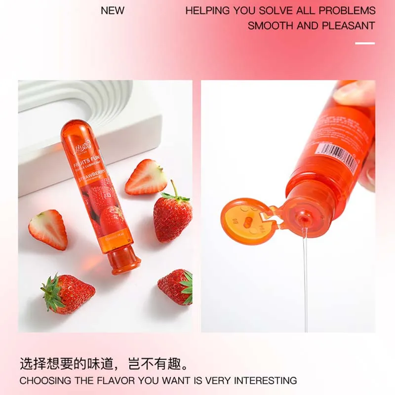Fruity Lubricant Strawberry Flavor Lubricant Sex Lube Water Based Lubricant Oral Sex Anal Sex Masturbation Vagina Orgasm Gel thumbnail 4