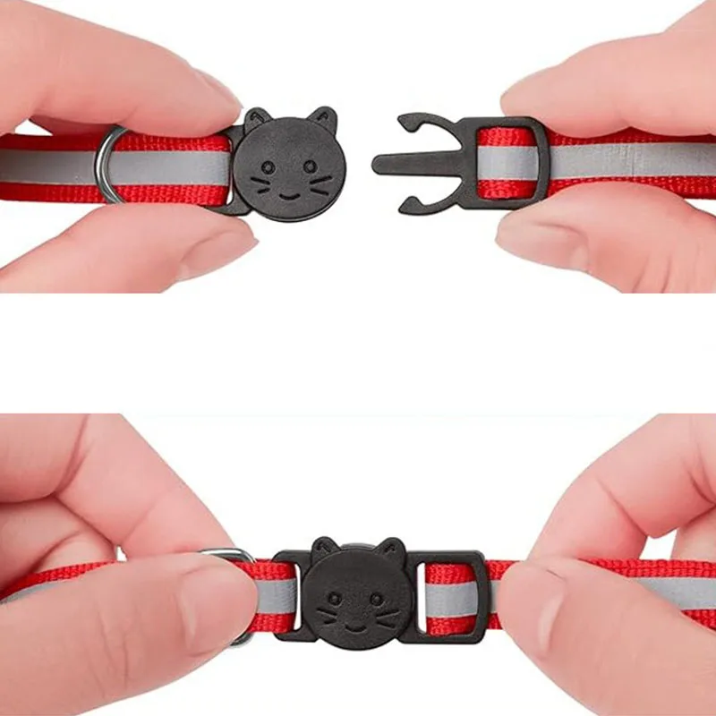 Reflective Adjustable Cats and Small Dogs Collars with Bells Pet Supplies Anti-strangling Cats Necklace Breakaway Cat Collar thumbnail 3