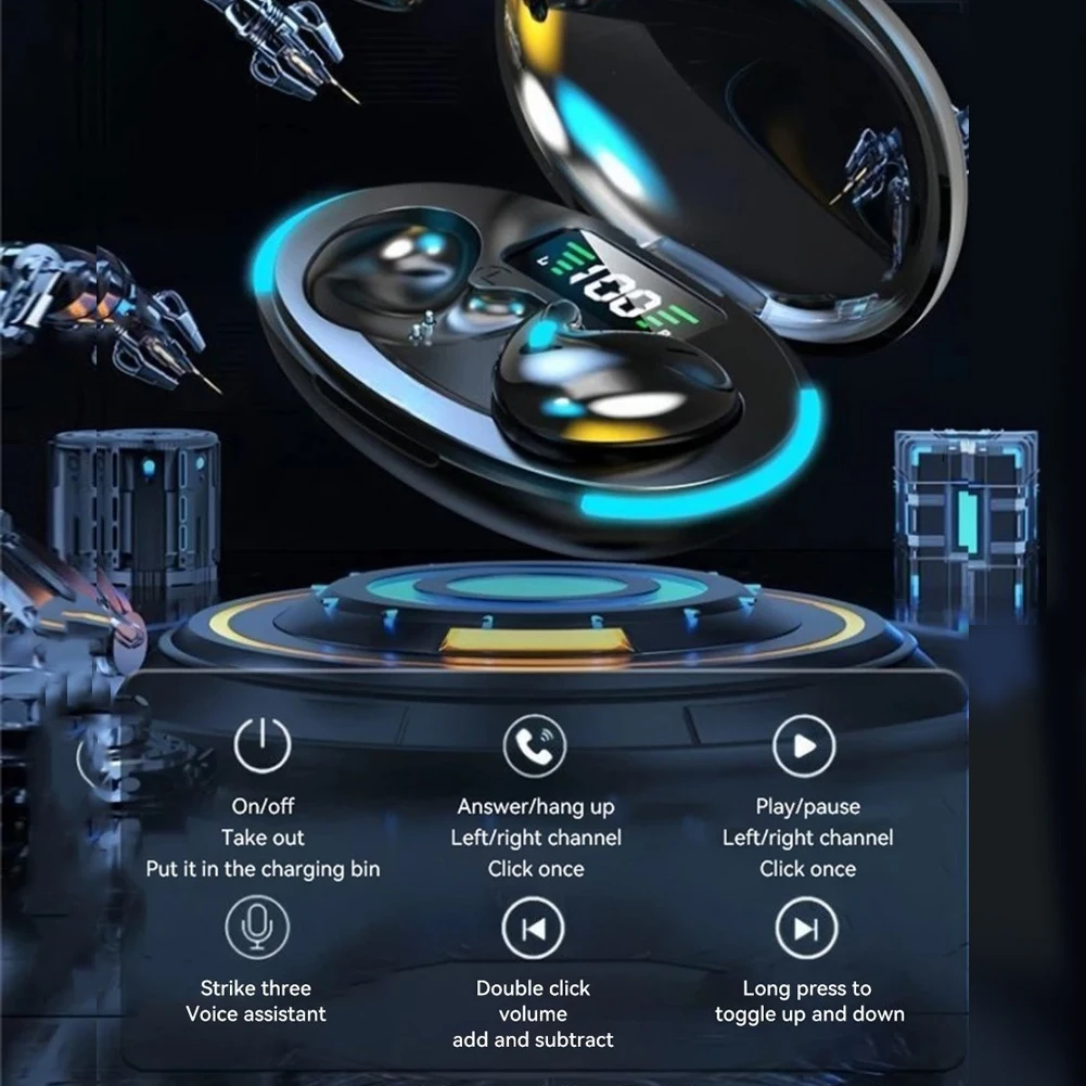 Invisible Bluetooth 5.3 Headphones Wireless Sleep Earphones HiFi Stero Noise Reduction Earbuds Sports Headsets for Better Sleep thumbnail 4