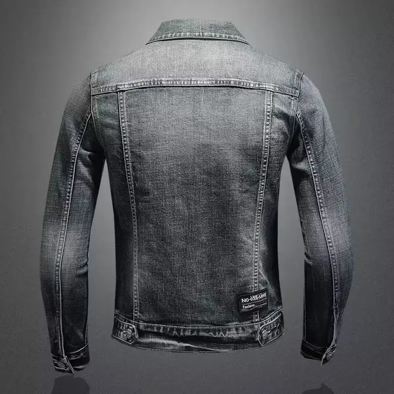 Men's Denim Jacket Vintage Distressed American Style Slim Fit Motorcycle Jacket Workwear Casual Coat Spring Autumn thumbnail 3