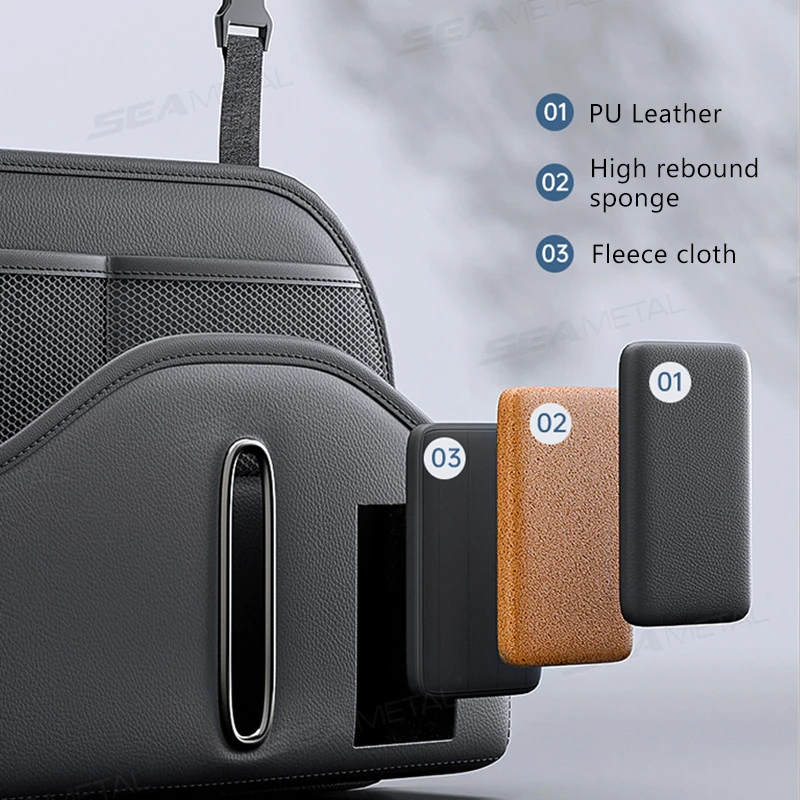 SEAMETAL Car Back Seat Organizer Multi-Functional Seatback Storage Bag Net Pocket Tissue Holder Wear-Resistant Hanging Organizer thumbnail 4