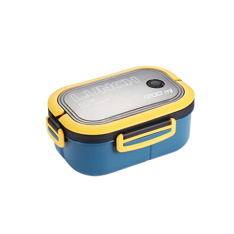 1200ML Double-layer Lunch Box Portable Compartment Food Box Microwave Lunch Box with Spoon Fork Leakproof Camping Food Container thumbnail 5