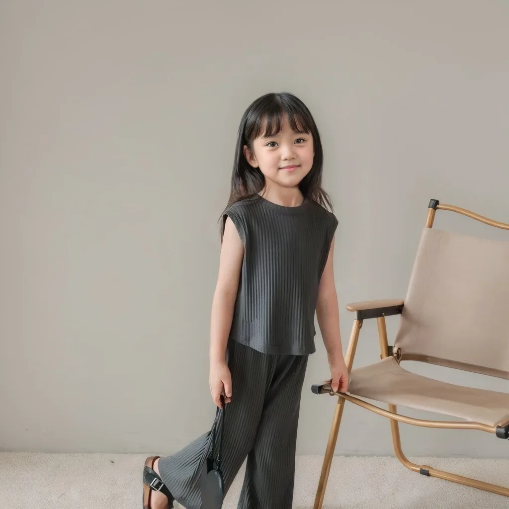1pcs Summer Children's Clothing Sets Girls Kids Toddler Clothes Solid Color T-shirt Tank Top +Length Pants  Baby Girl Clothes thumbnail 3