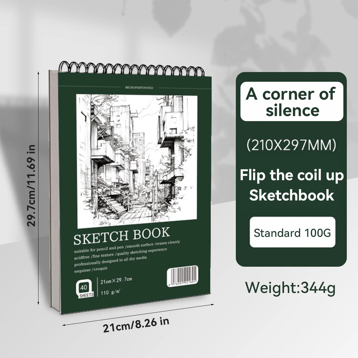 A3/A4/A5 Sketching Artist Grade Sketch Book, Thick Paper Drawing Pad for Art Students, Blank Pages for Pencil Charcoal Ink thumbnail 5