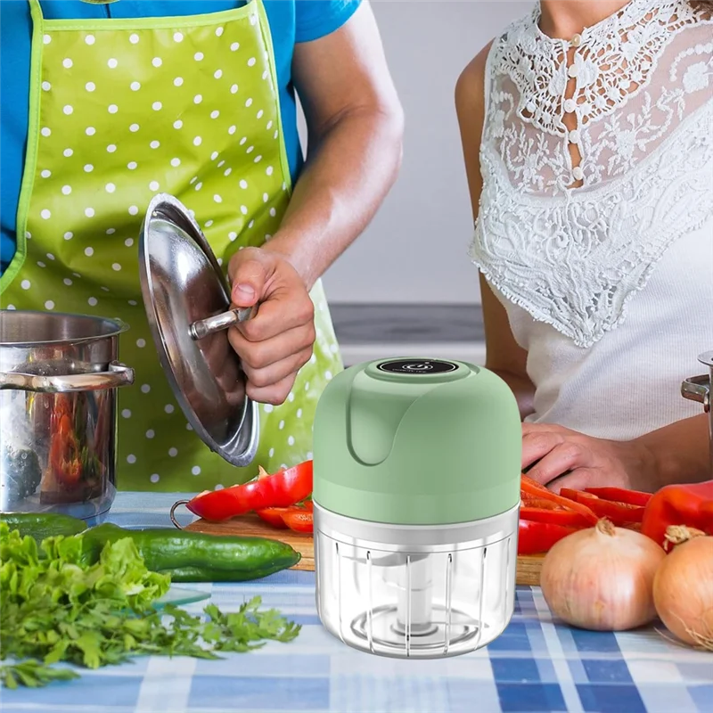 ABBZ-Electric Garlic Chopper, USB Rechargeable Mini Food Processor,250Ml Electric Garlic Chopper Portable Vegetable Mincer thumbnail 2