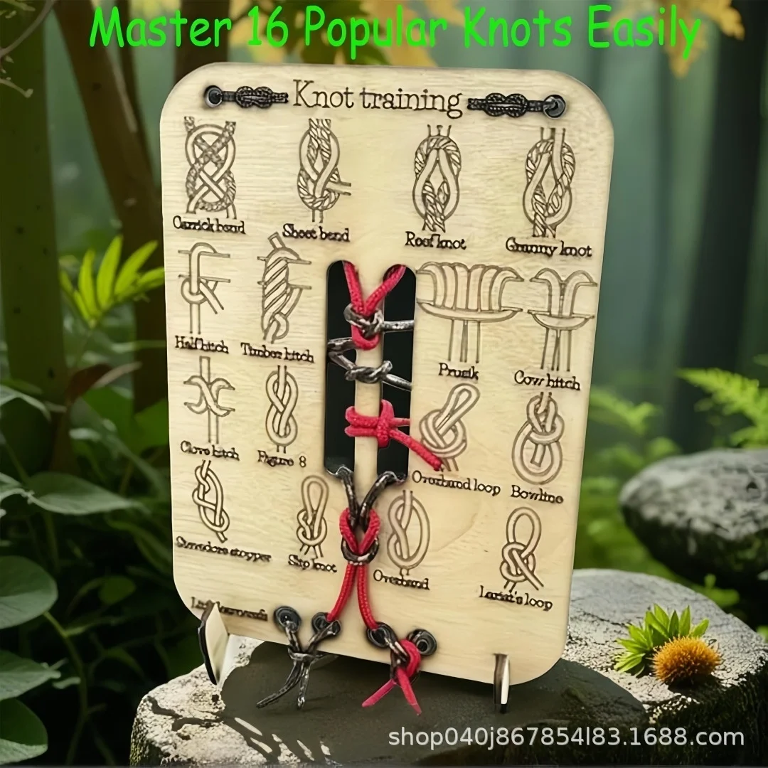 Learn Knot Training Board Kit: Hands-On Practice for Reef/Square Knots in Outdoor Survival, Camping, Scouts & Climbing thumbnail 4