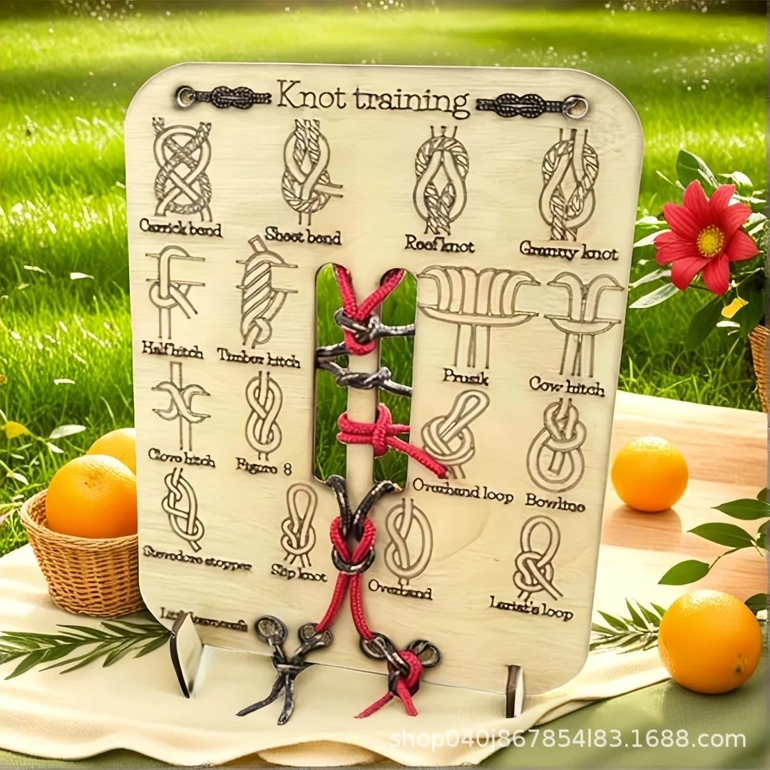 Learn Knot Training Board Kit: Hands-On Practice for Reef/Square Knots in Outdoor Survival, Camping, Scouts & Climbing thumbnail 2