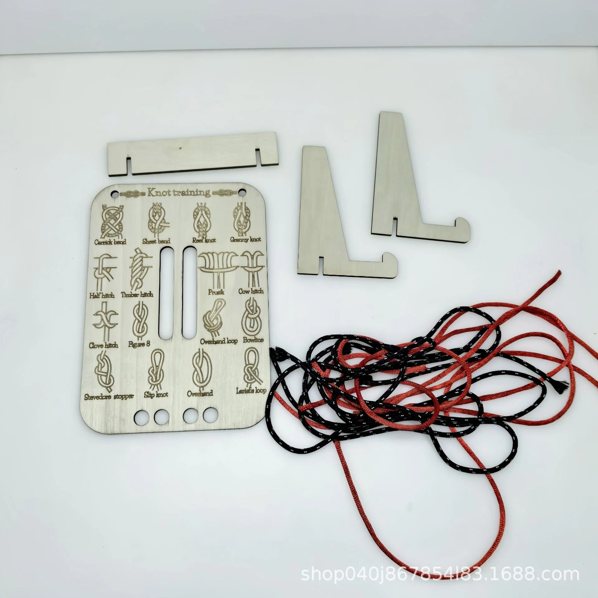 Learn Knot Training Board Kit: Hands-On Practice for Reef/Square Knots in Outdoor Survival, Camping, Scouts & Climbing thumbnail 5