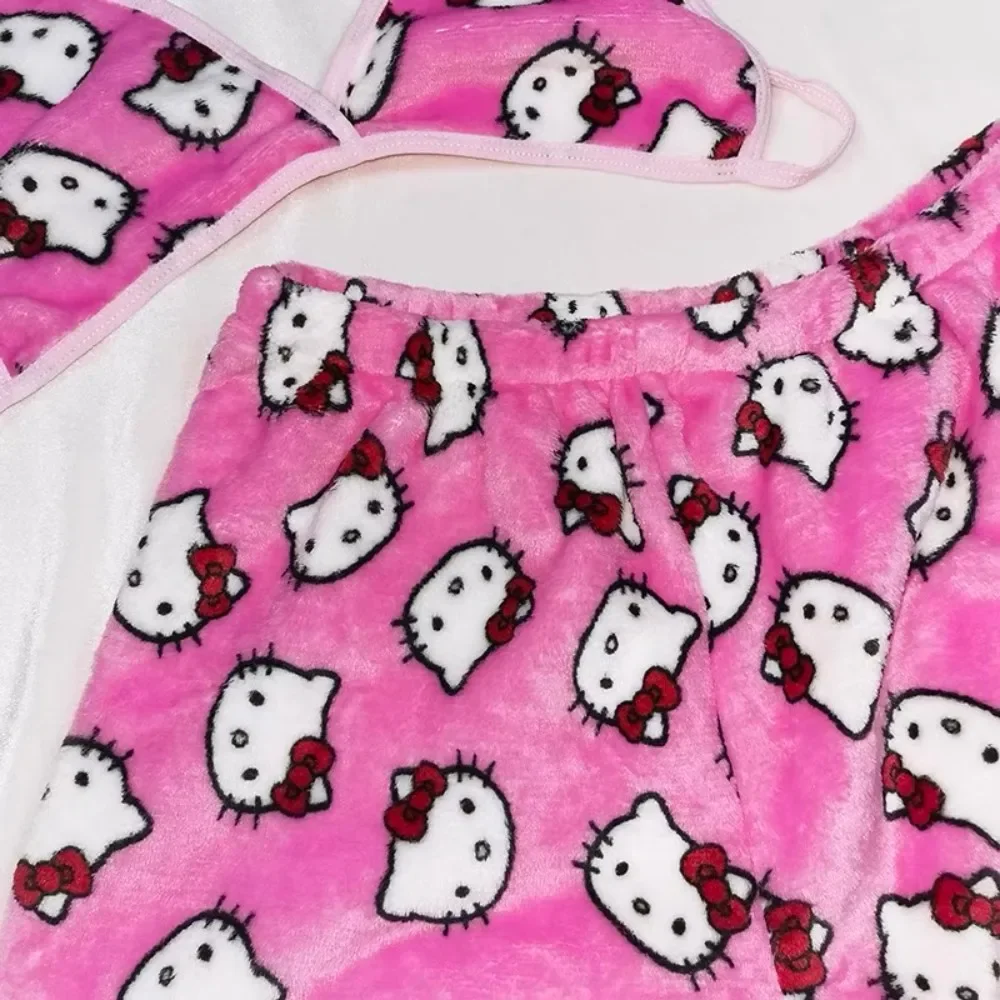 2pcs/Set Sanrio Hello Kitty Pajama Anime Kawaii Women Home Underwear Household Clothes Summer Beachwear Bra Shorts Girl Bikini thumbnail 4