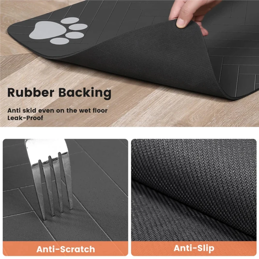 Pet Feeding Dropshipping Pet Placemat for Food and Water Bowl, with Waterproof Rubber Backing, Quick Dry Water Mat for Dog Cat thumbnail 3