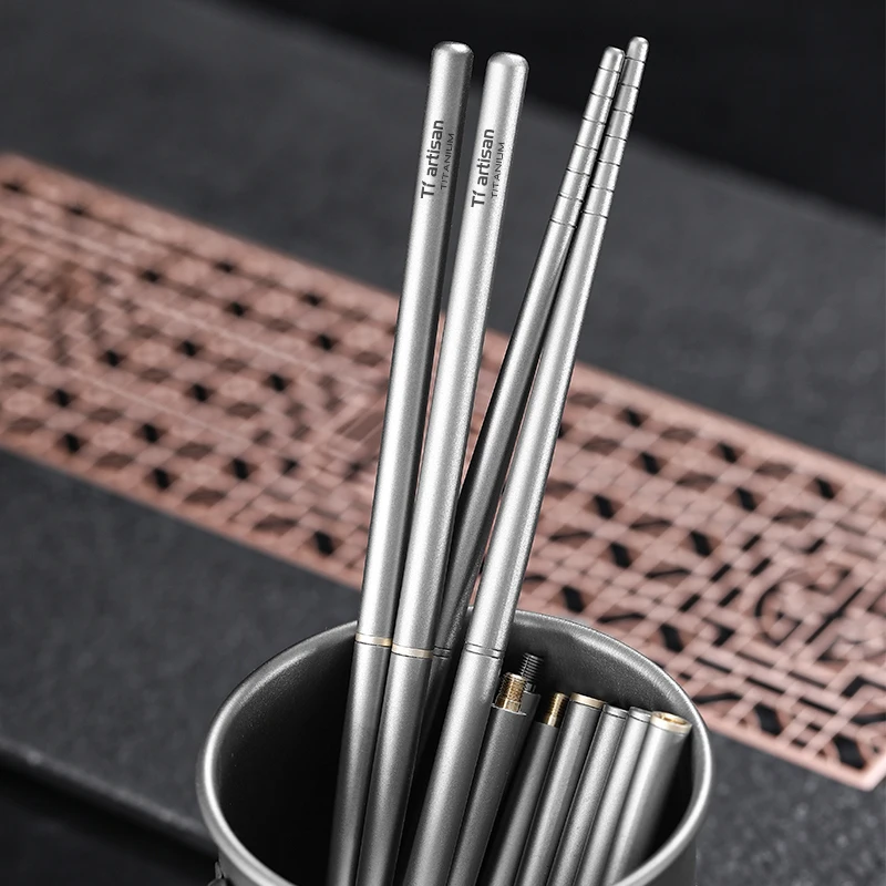 Tiartisan Pure Titanium Ultralight Detachable Chopsticks Outdoor Camping Picnic Portable Durable Chopsticks Tableware thumbnail 2