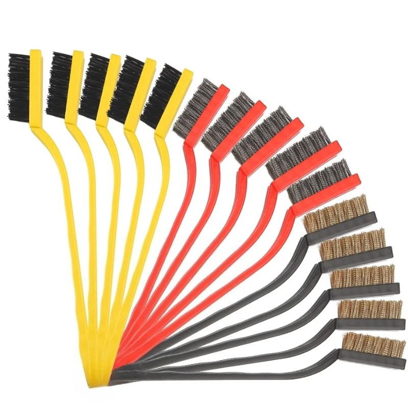 Wire Brush Set Curved Handle Brush Set For Cleaning Welding Slag And Rust Removal Industrial Scrubbing Brush thumbnail 3