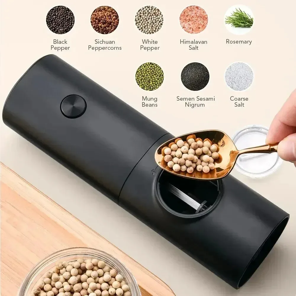 Electric Spices Grinder With Adjustable Coarseness Battery Powered Salt and Pepper Grinder Hand-held Automatic Mill Grinder thumbnail 3