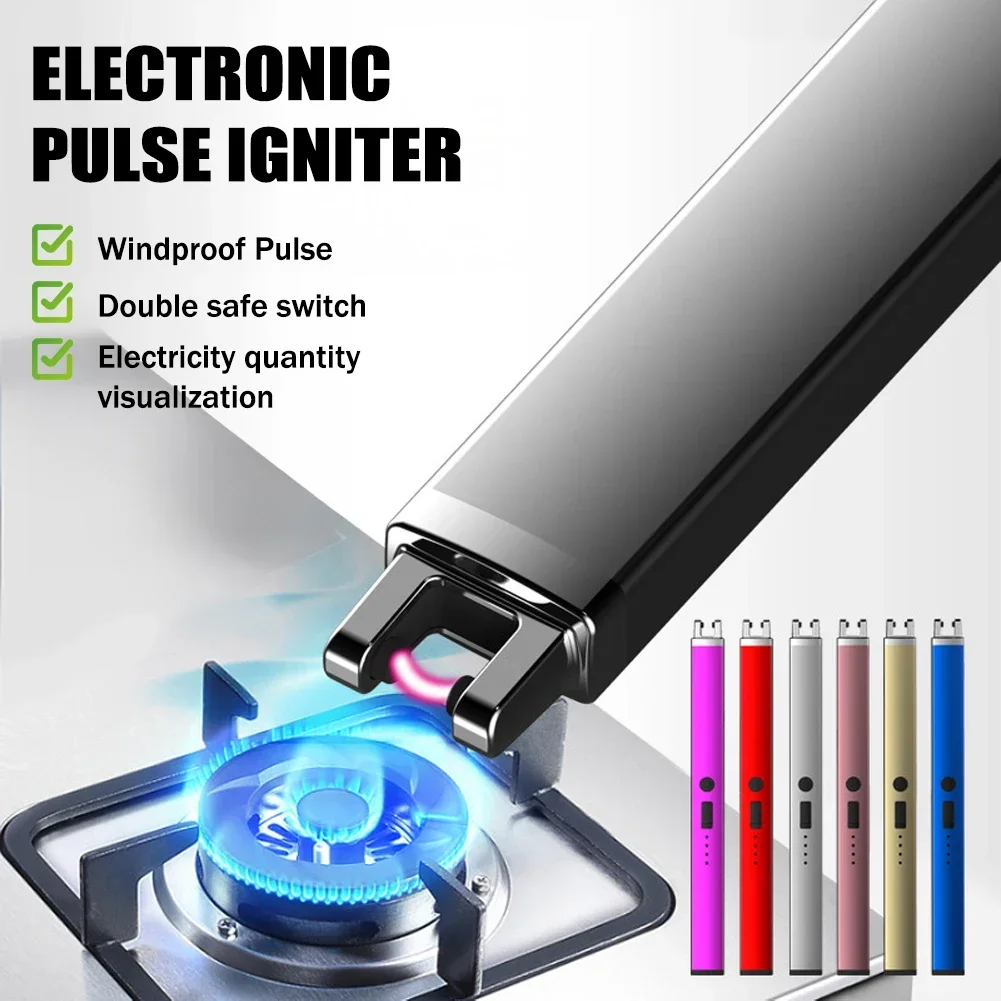 Electric Arc Ignition Windproof Pulse Flameless Plasma Ignition Candle Lighters USB Rechargeable Lighter Kitchen Outdoor BBQ thumbnail 2