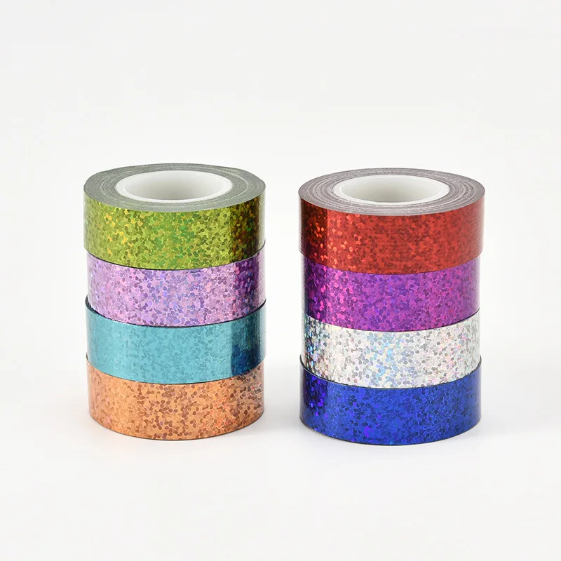 5M Laser Pattern Tape Blue Green Silver Creative Color Basic DIY Bookkeeping Decorative Material Stickers Handmade Tape thumbnail 3