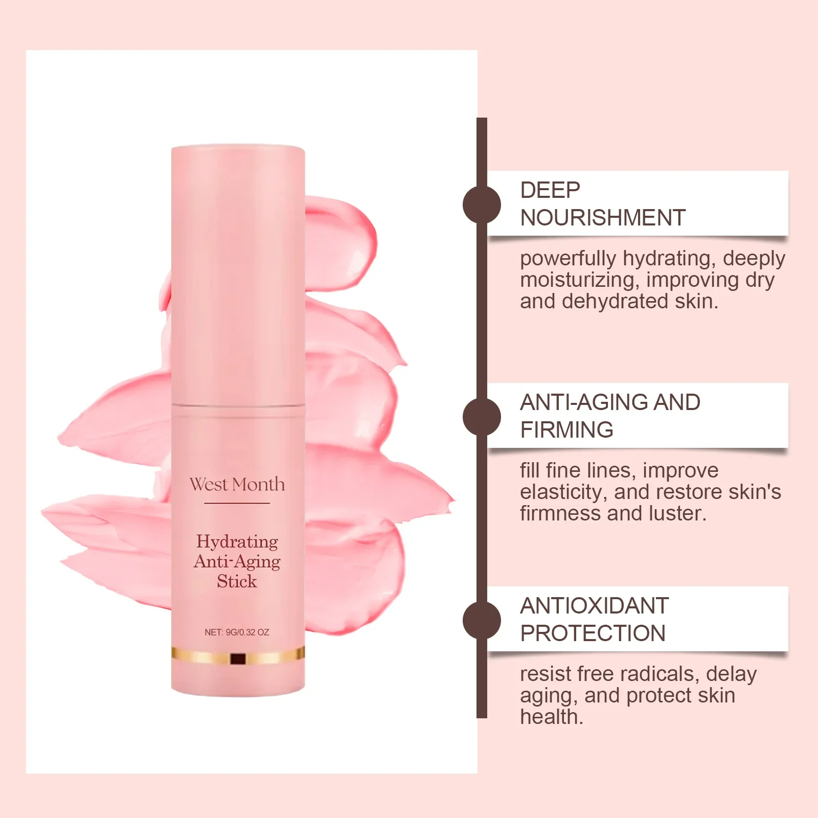 Collagen Wrinkle Removal Multi Bounce Balm Stick Instant Anti-Aging Firming Lift Brighten Facial Dull Skin Moisturizer Cosmetics thumbnail 5