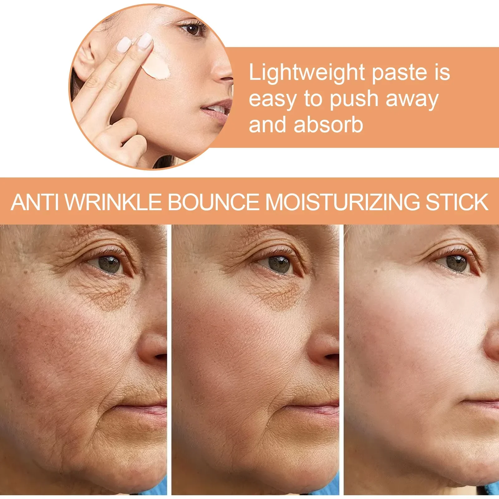 Collagen Wrinkle Removal Multi Bounce Balm Stick Instant Anti-Aging Firming Lift Brighten Facial Dull Skin Moisturizer Cosmetics thumbnail 3