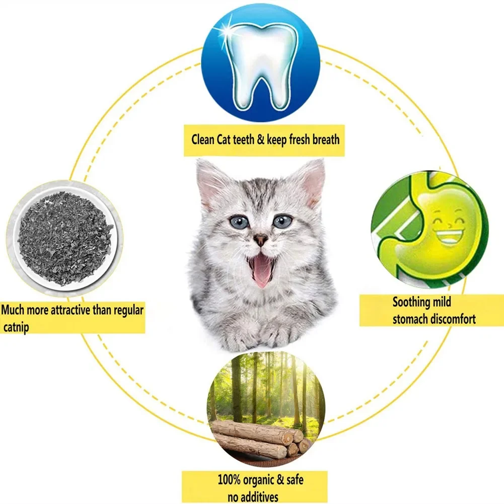 15pcs Natural Matatabi Cat Catnip Toy Kitten Molar Chew Stick Pet Cleaning Teeth Cat Treat Toy Actinidia Silvervine Pet Products thumbnail 6