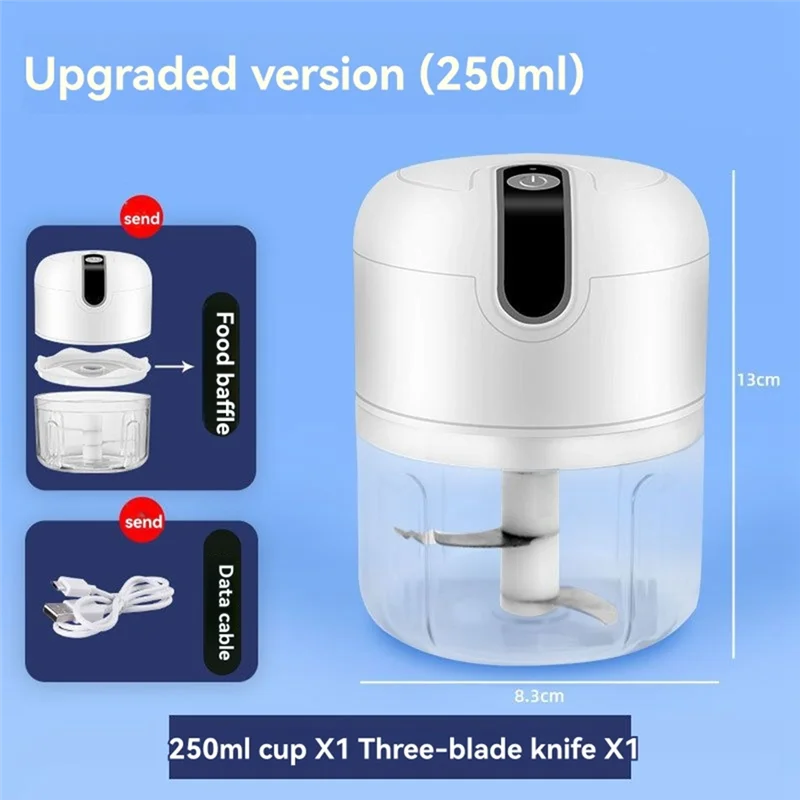 WHYY-USB Rechargeable Portable Food Chopper Garlic Mincer For Chopping Garlic, Ginger thumbnail 5