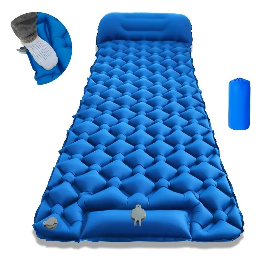 Outdoor Sleeping Pad Camping Inflatable Mattress with Pillows Travel Mat Folding Bed Ultralight Hiking Trekking Mattresses thumbnail 5
