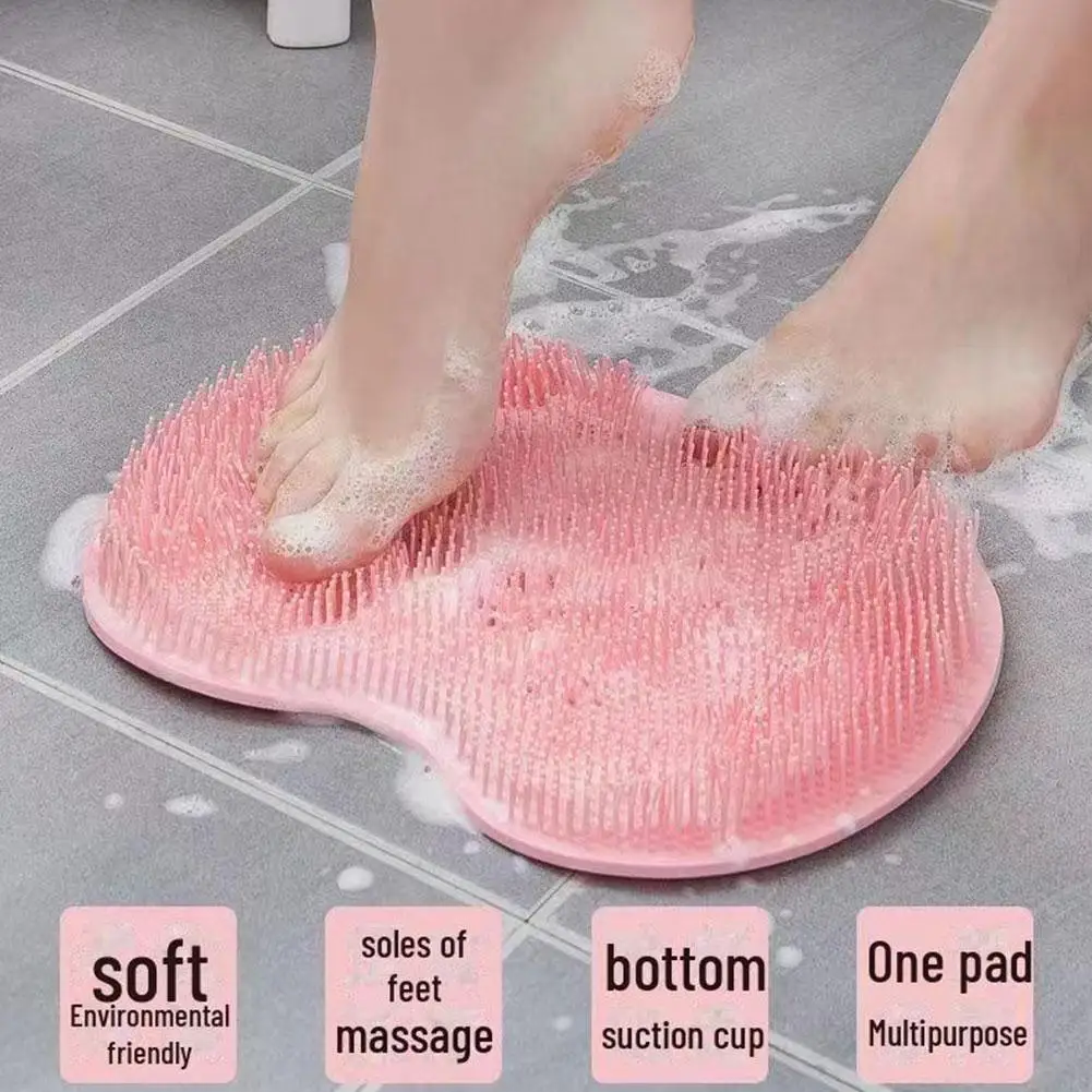 Silicone Brush for Bathroom Foot Scrubber Shower Back Scraper Cleaning Brush Exfoliate Foot Massage Wash Non-slip Bath Mat thumbnail 2