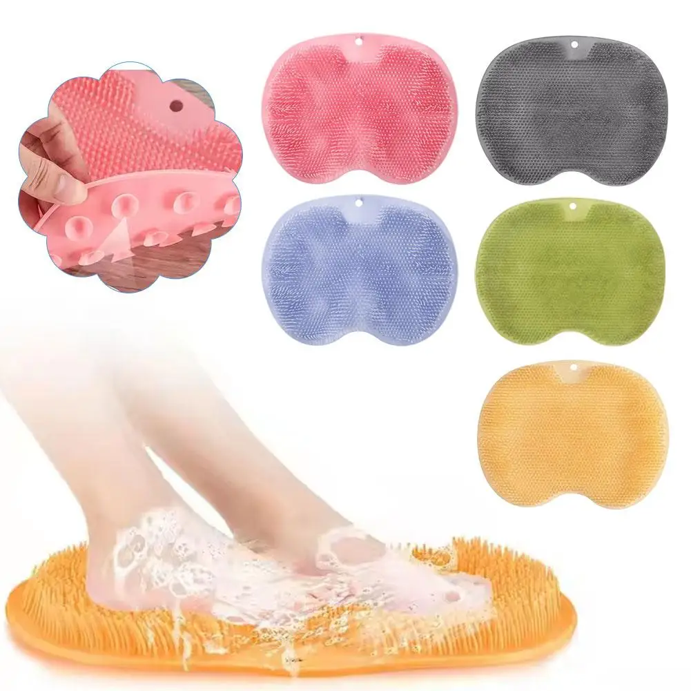 Silicone Brush for Bathroom Foot Scrubber Shower Back Scraper Cleaning Brush Exfoliate Foot Massage Wash Non-slip Bath Mat thumbnail 5