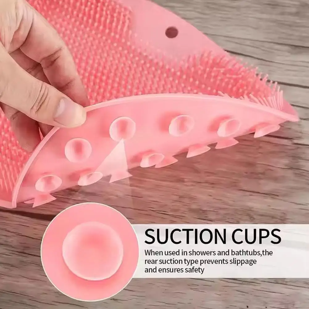 Silicone Brush for Bathroom Foot Scrubber Shower Back Scraper Cleaning Brush Exfoliate Foot Massage Wash Non-slip Bath Mat thumbnail 3