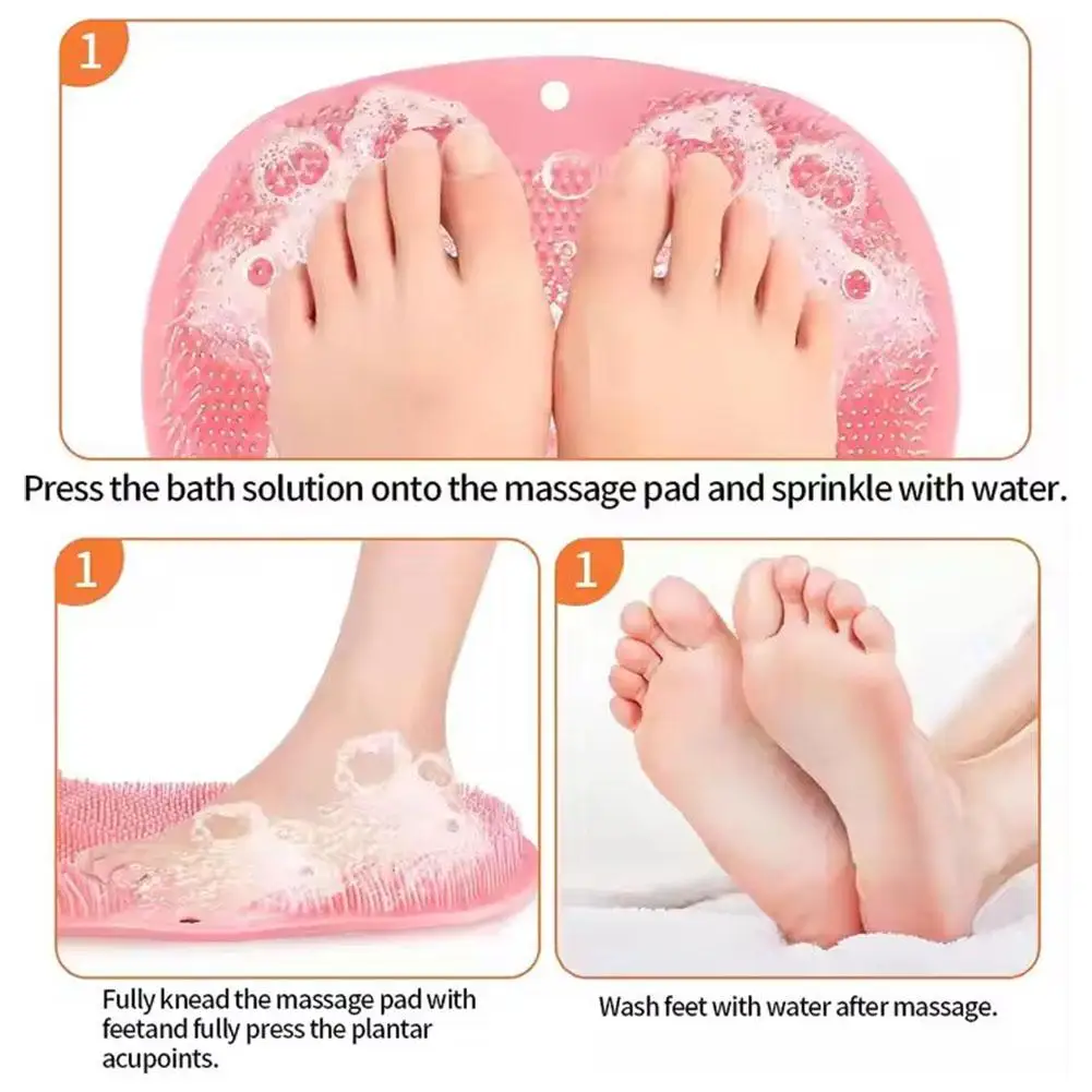 Silicone Brush for Bathroom Foot Scrubber Shower Back Scraper Cleaning Brush Exfoliate Foot Massage Wash Non-slip Bath Mat thumbnail 6