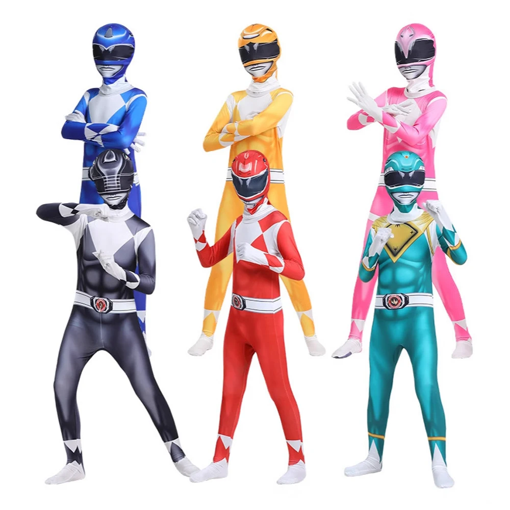 Morpher Superhero Cosplay Costume Samurai Sentai Shinkenger Rangers Cosplay Fantasia Halloween Birthday Party Jumpsuit Mask Suit thumbnail 2