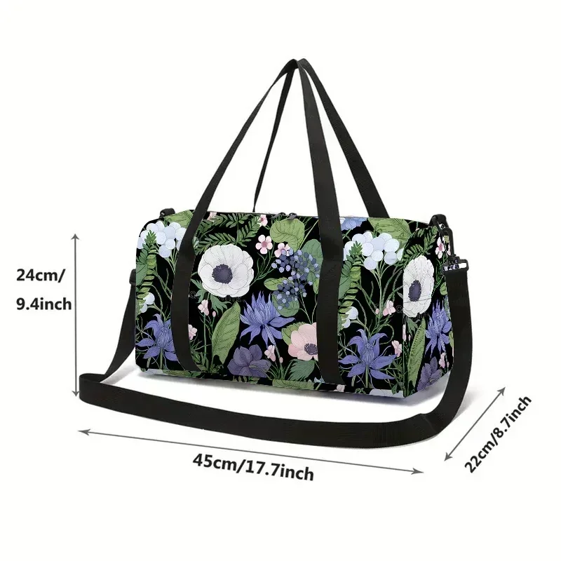 Forest Flowers Large Capacity Luggage Bag for Boy and Girls Best Gifts 2D Flat Cartoon Travel Duffels Hand Bag for Children thumbnail 2