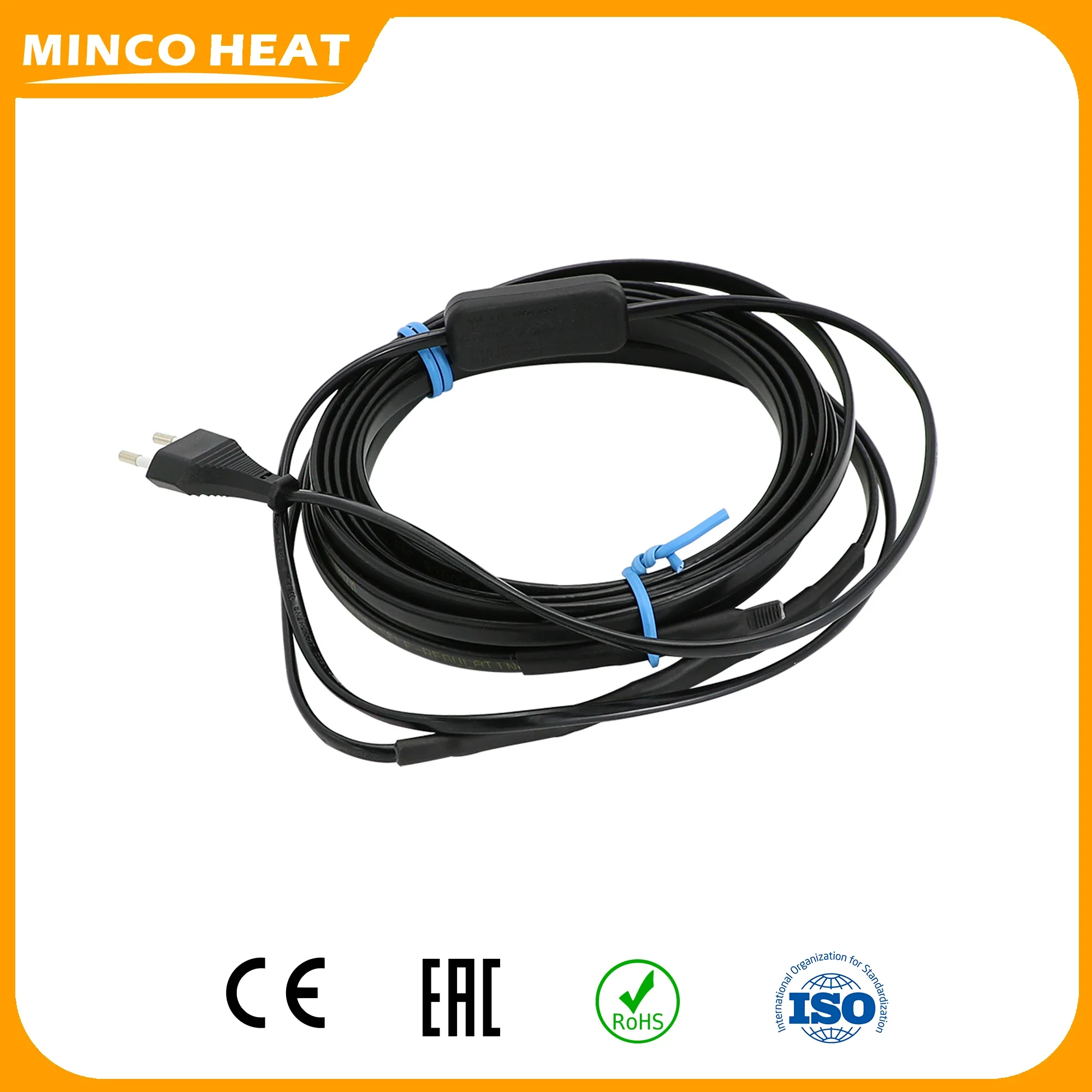 Minco Heat 25w/m  220V EU Plug Electric Wire Heating Cables Self Regulating Pipe Anti-Freeze Protection Roof Gutter De-Icing