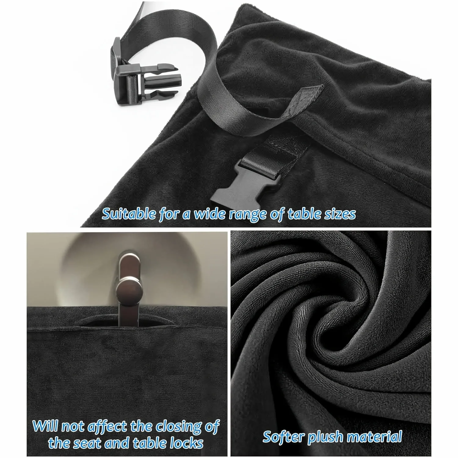 New 1Pcs Kids Airplane Seat Extender Flannel Toddler Airplane Bed with Side Pocket Comfort Breathable Travel Foot Rest Hammock thumbnail 3