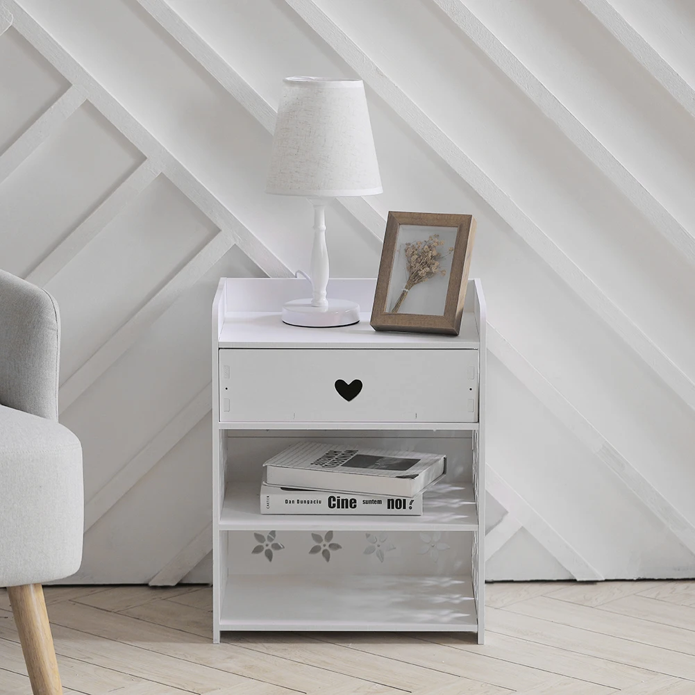 【Breeins】Hollow Carved Bird Pattern Side Table Nightstand with Drawer for Bedroom thumbnail 2