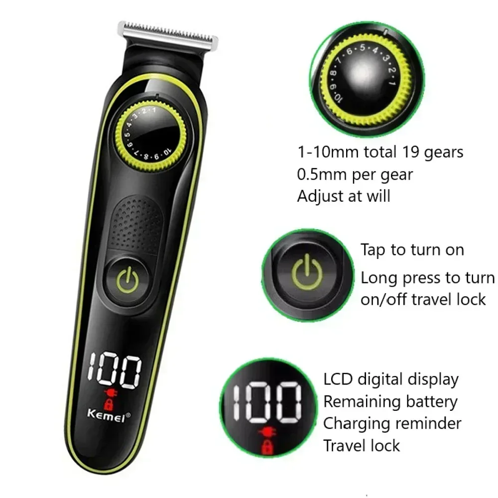Hair Clipper Kemei KM-696 Multifunctional Trimmer for Men Electric Shaver for Men's Razor Nose 5 in 1 Professional Trimmer thumbnail 2