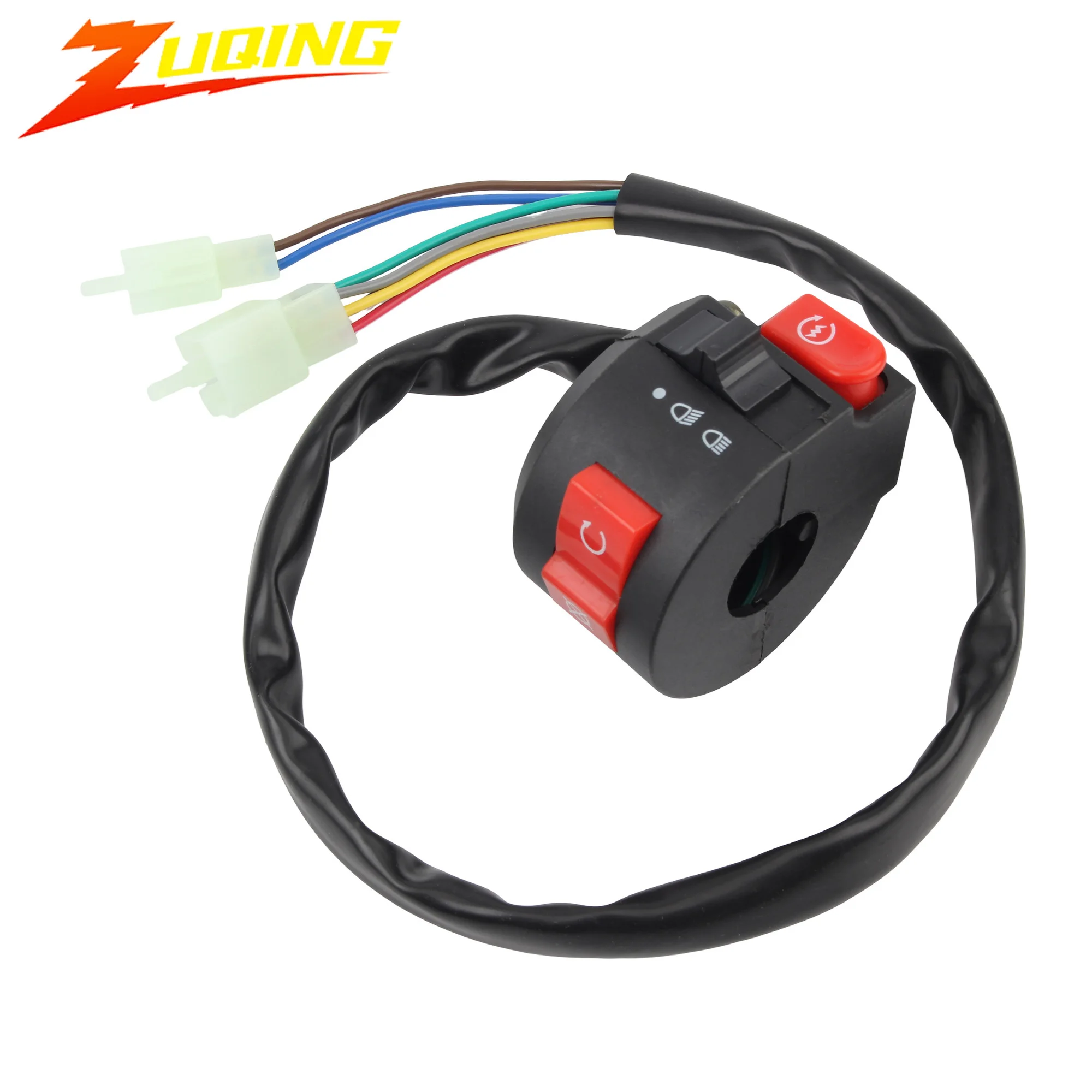 Universal Motorcycle 22mm Handlebar 3-Function Kill Start Light Button Switch Assembly For 50cc 70cc 90cc 110cc 125cc ATV Quad thumbnail 2