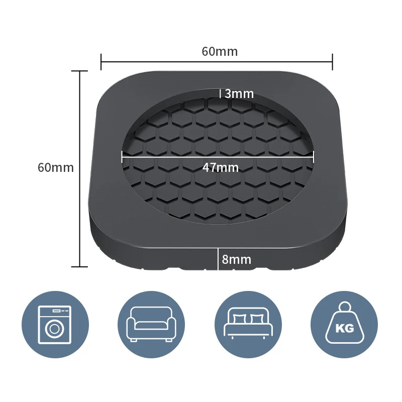 4pcs Anti Vibration Feet Pad Rubber Mat Anti Slip Silent Dampers Stand Universal Washing Machine Refrigerator Furniture Foot Pad thumbnail 4