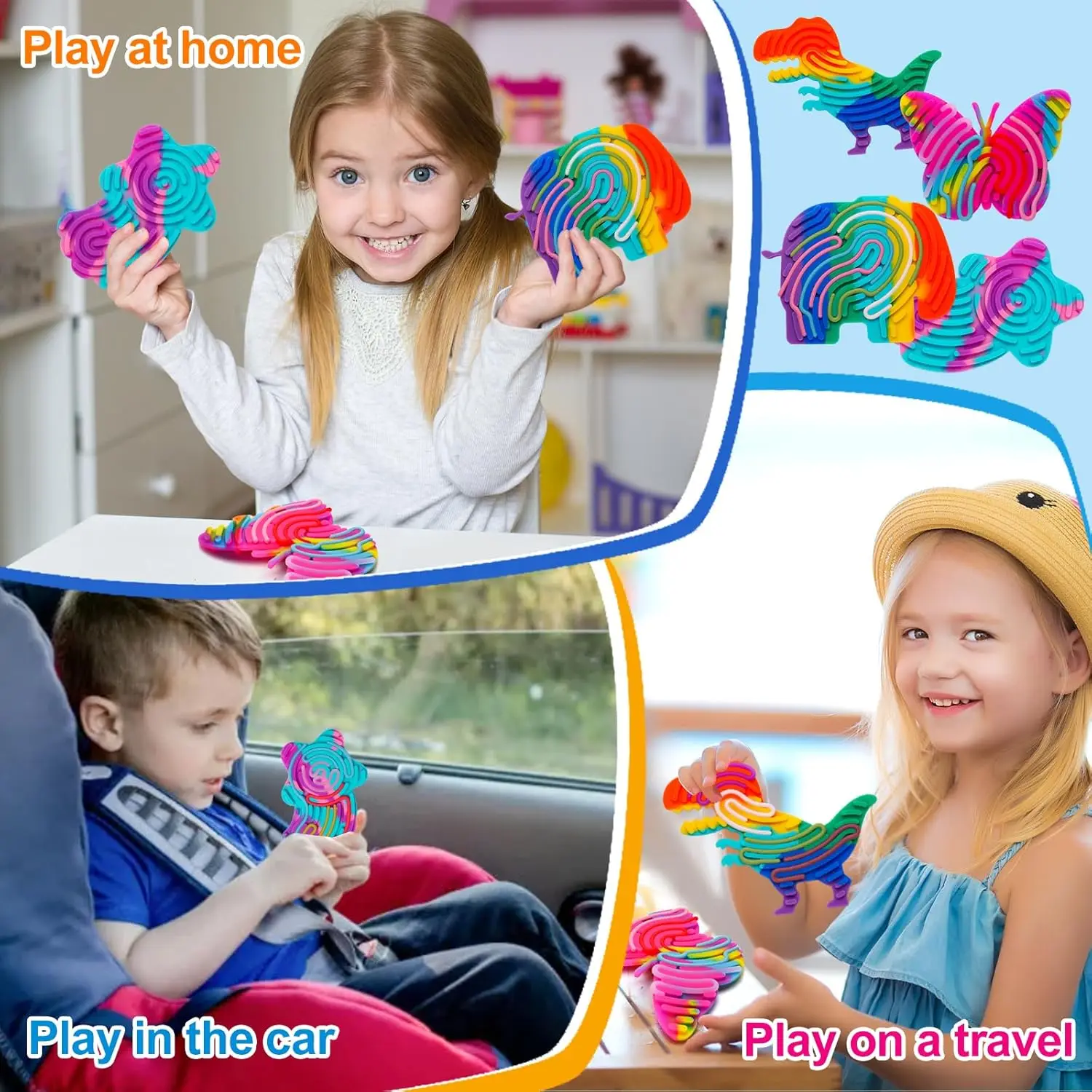 Cartoon Sensory Activity Ball with 11 Rods Silicone Fidget Toys Stress Relief ADHD and Autism Sensory Toys for Kids Adult New thumbnail 3