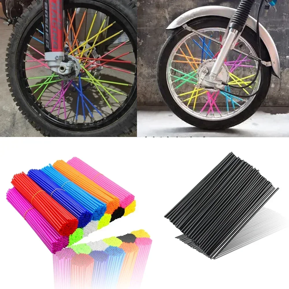 72pcs Motorcycle Rim Spokes Kit 24cm with Shell for Off-Road Bicycle Wheels 12 Colors Replacement Accessories Brand New